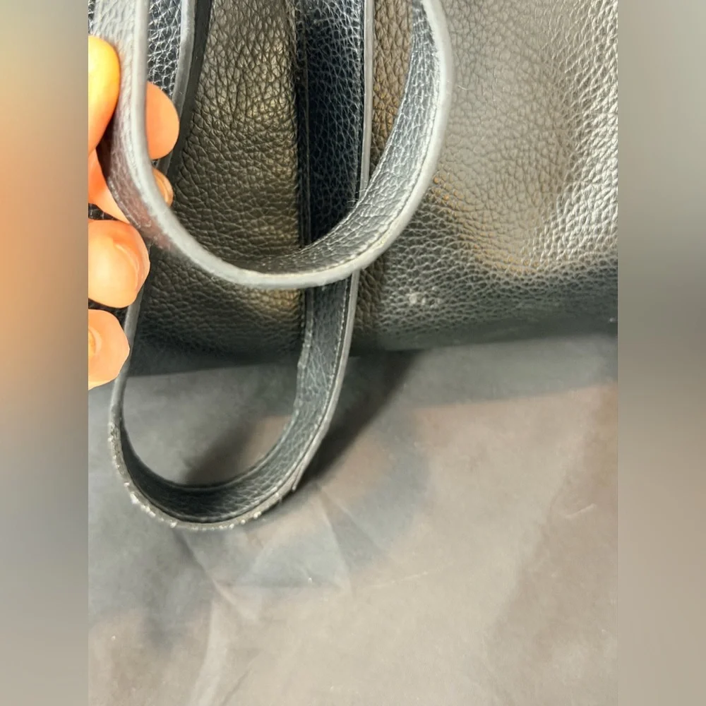 Steve Madden Black Pebbled Faux Leather Tote Bag | Everyday Carryall - Picture 9 of 14